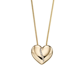 9ct Yellow Gold Heart Pendant 