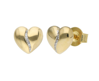 9ct Yellow Gold Heart Earrings