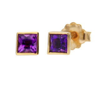 9ct Gold 0.28ct Amethyst Stud Earrings