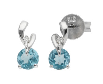 9ct White Gold Topaz Stud Earrings