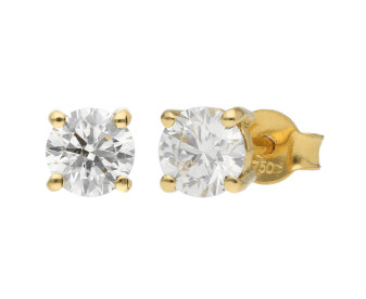 18ct Yellow Gold 0.70ct Diamond Solitaire Stud Earrings