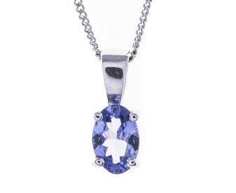 9ct White Gold 0.40ct Tanzanite Pendant
