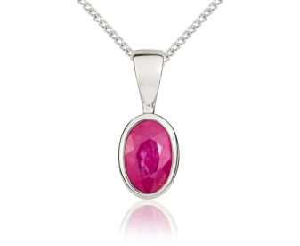 9ct White Gold 0.50ct Ruby Pendant 