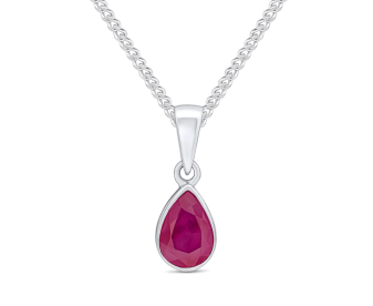 9ct White Gold 0.80ct Ruby Pendant