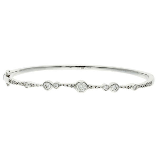 18ct White Gold Diamond Bangle
