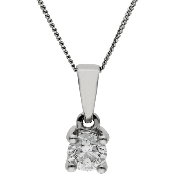 18ct White Gold 0.70ct Diamond Solitaire Pendant