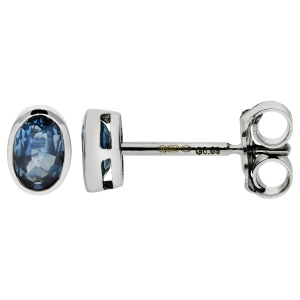 18ct White Gold 0.60ct Sapphire Stud Earrings