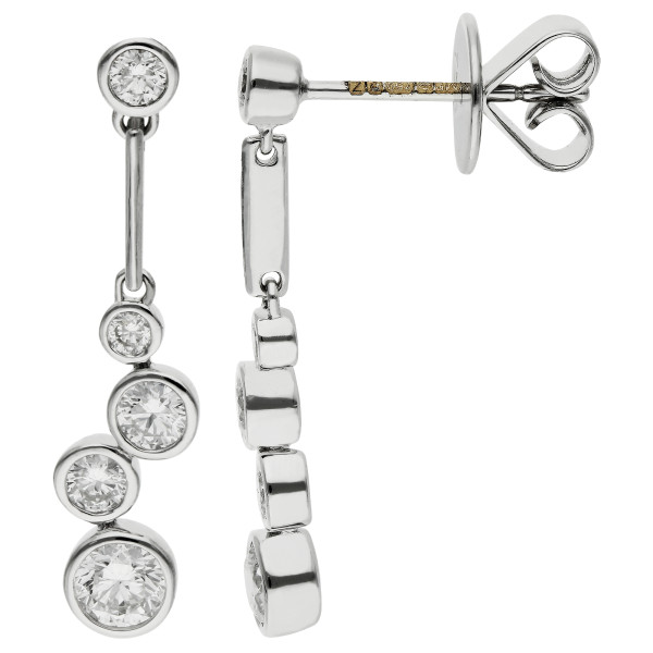 18ct White Gold 0.80ct Diamond Drop Earrings
