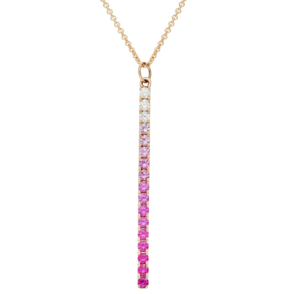 9ct Rose Gold Pink Diamond & Sapphire Pendant