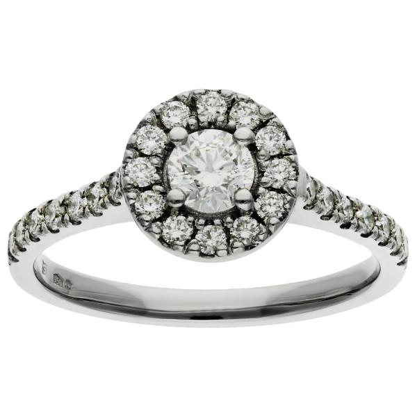 Platinum 0.31ct Diamond Halo Engagement Ring