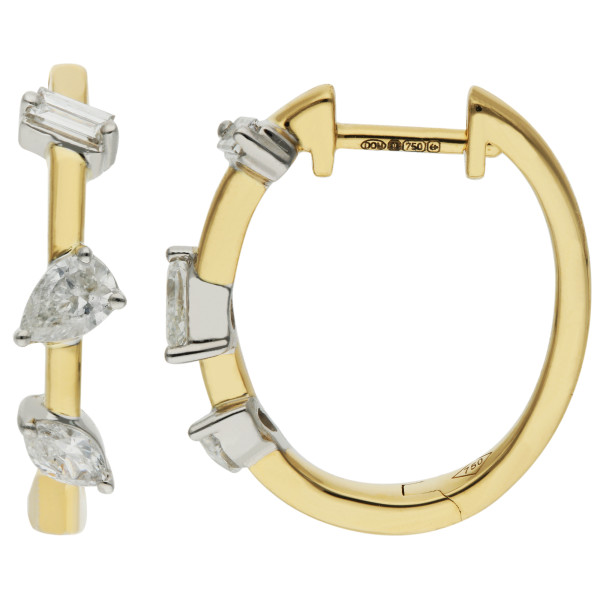 18ct Yellow Gold & 0.49ct Diamond Hoop Earrings