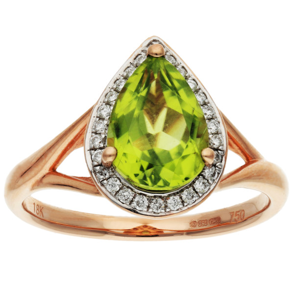 9ct Rose Gold 2.35ct Peridot Cluster Ring