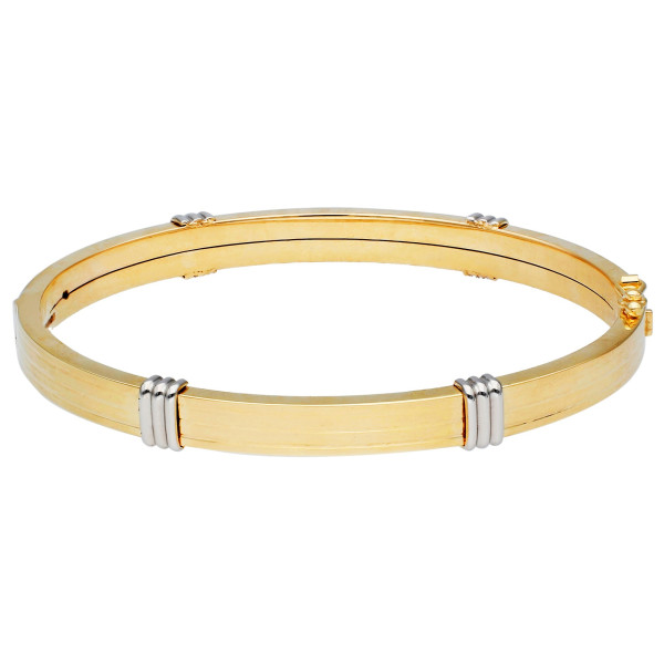 9ct Yellow & White Gold 6mm Fancy Bangle