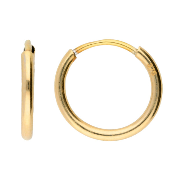 9ct Yellow Gold 13mm Sleeper Hoop Earrings
