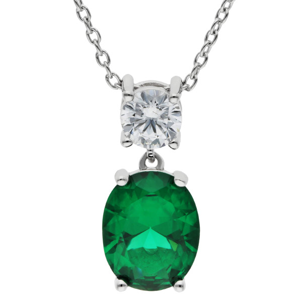 Cubic Zirconia & Sterling Silver Pendant