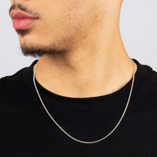 2.11mm Faceted 18ct White Gold Curb Chain 