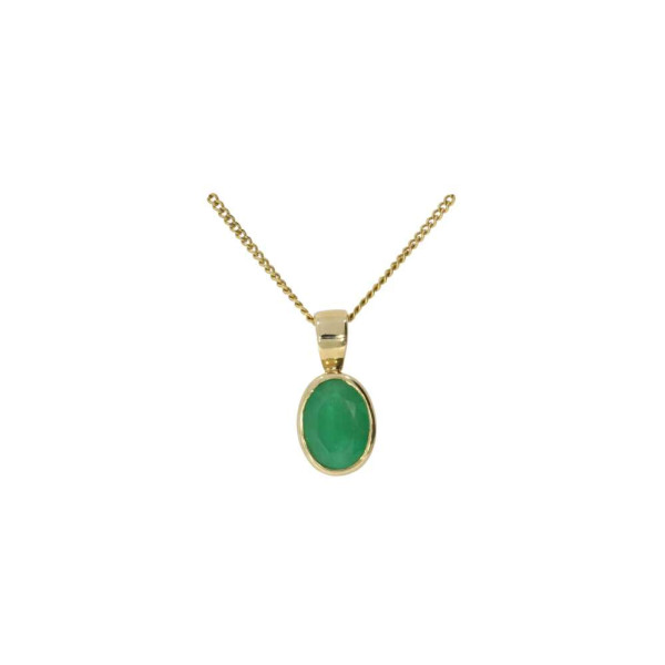 9ct Yellow Gold 0.75ct Emerald Pendant 