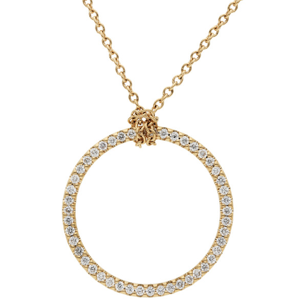18ct Yellow Gold Diamond Circle Necklace
