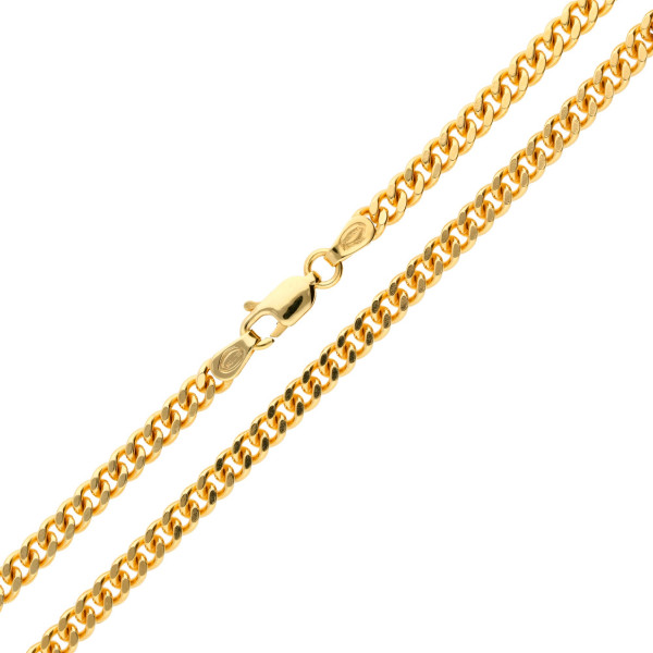9ct Yellow Gold 3.5mm Filed Curb Chain