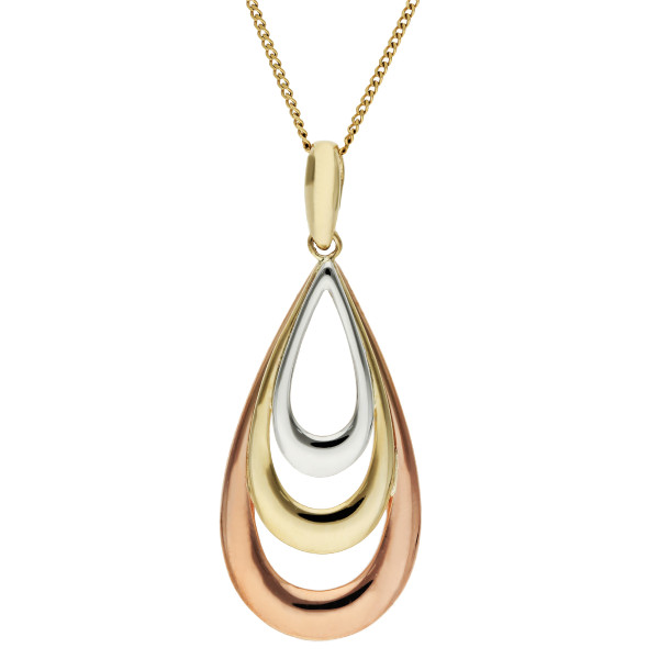 9ct Yellow Rose & White Gold Pendant