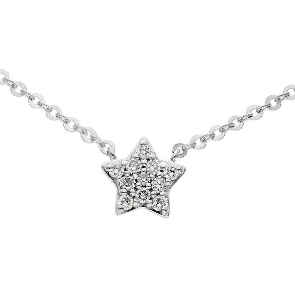 9ct White Gold Diamond Necklace