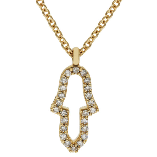 9ct Yellow Gold & Diamond Pendant
