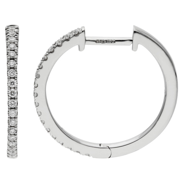 9ct White Gold 0.22ct Diamond Hoop Earrings