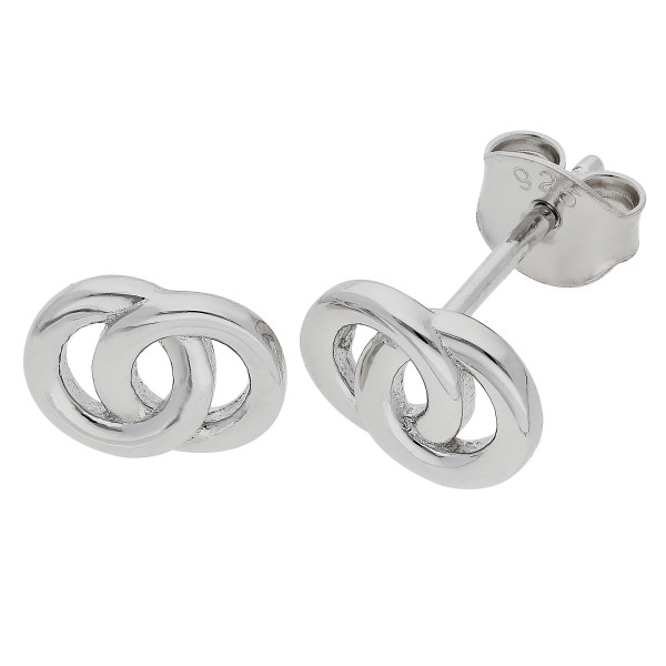 Sterling Silver Interlocking Circles Stud Earrings