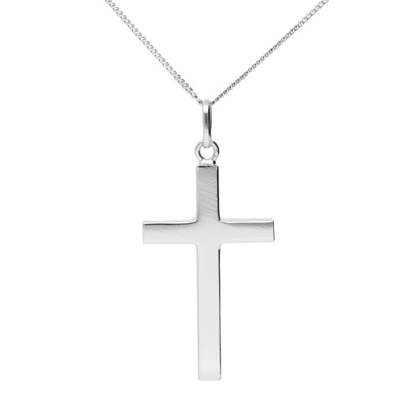 9ct White Gold Cross Pendant