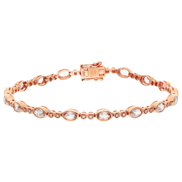 18ct Rose Gold & Morganite Tennis Bracelet