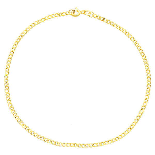 9ct Yellow Gold Curb Chain Anklet