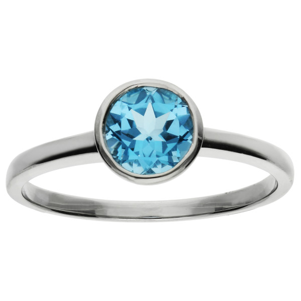 9ct White Gold 0.80ct Swiss Blue Topaz Ring