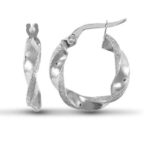 9ct White Gold Hoop Earrings