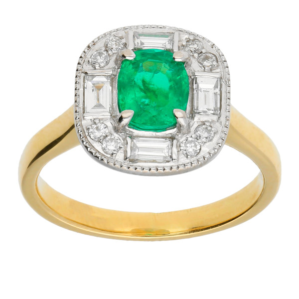 18ct Gold 0.60ct Emerald Cocktail Ring