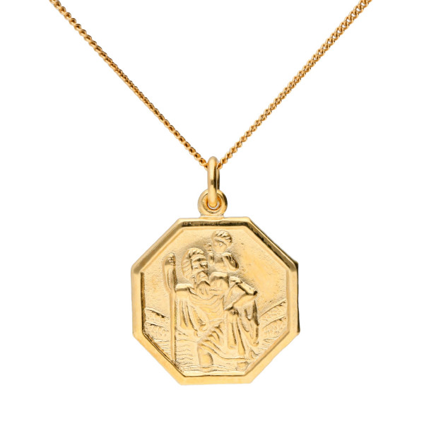 9ct Yellow Gold Small St Christopher Pendant