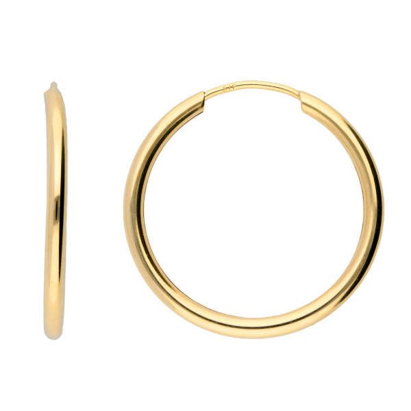 9ct Yellow Gold 20mm Sleeper Hoop Earrings