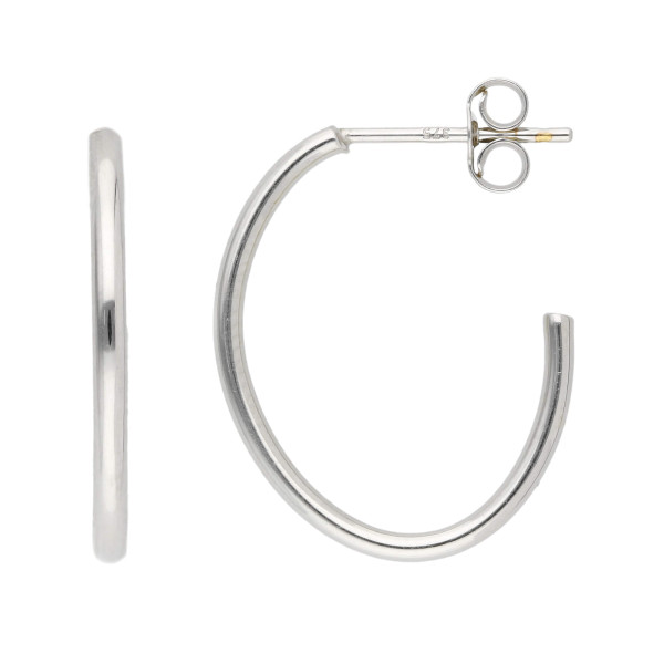 9ct White Gold Hoop Earrings