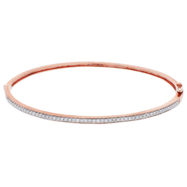9ct Rose Gold Diamond Bangle