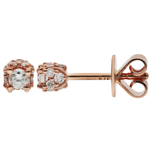 9ct Rose Gold Diamond Stud Earrings