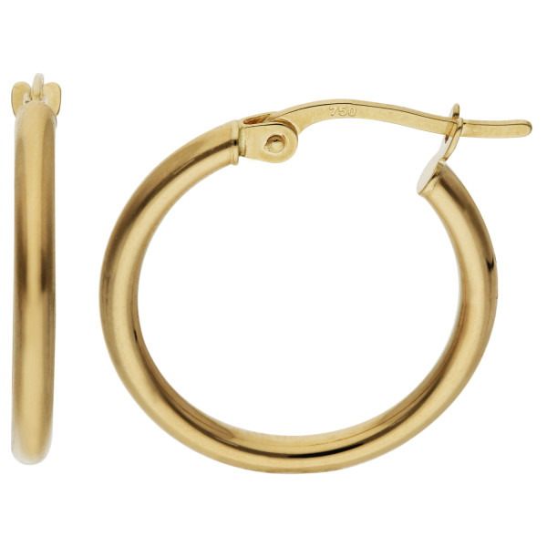 18ct Yellow Gold 19mm Hoop Earrings