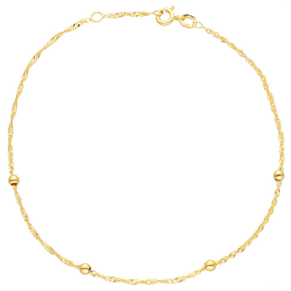 9ct Yellow Gold Fancy Twist Curb Chain Anklet