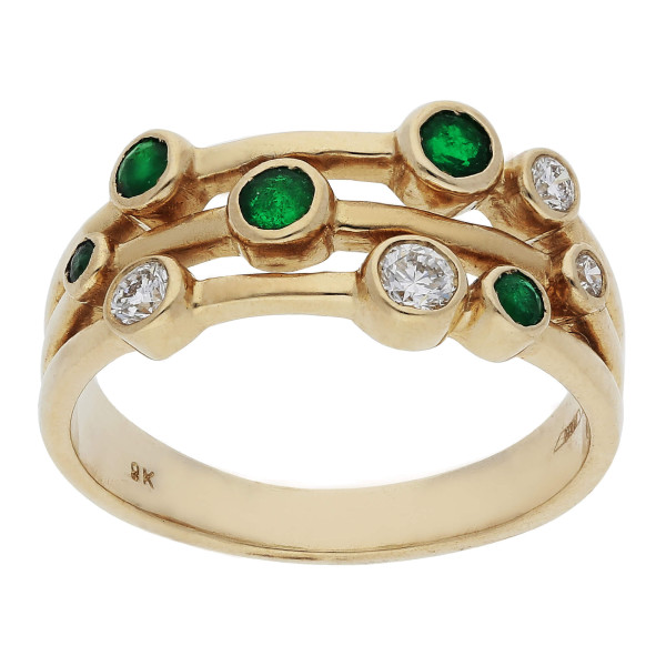 9ct Gold 0.34ct Emerald Bubble Ring