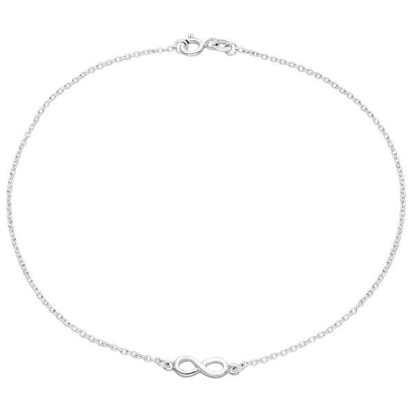 Sterling Silver Infinity Charm Chain Anklet