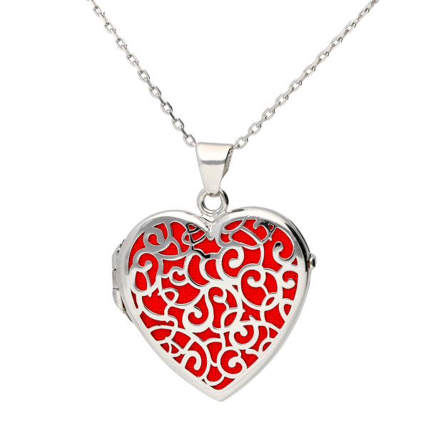 Sterling Silver Fancy Heart Locket