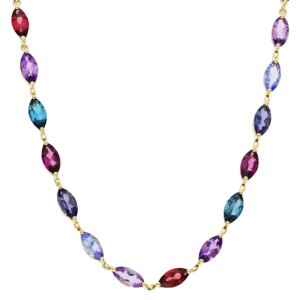 9ct Yellow Gold Gemstone Necklace