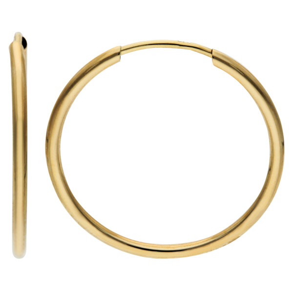 9ct Yellow Gold 24mm Fine Sleeper Hoop Earrings