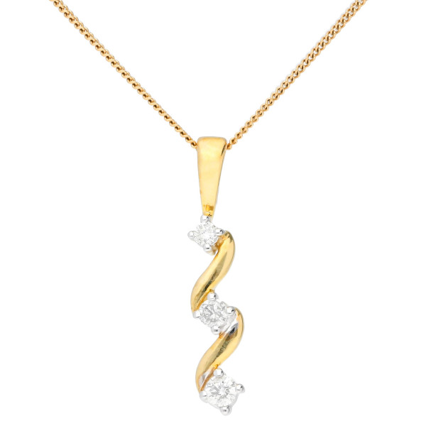 9ct Yellow Gold 0.15ct Diamond Pendant