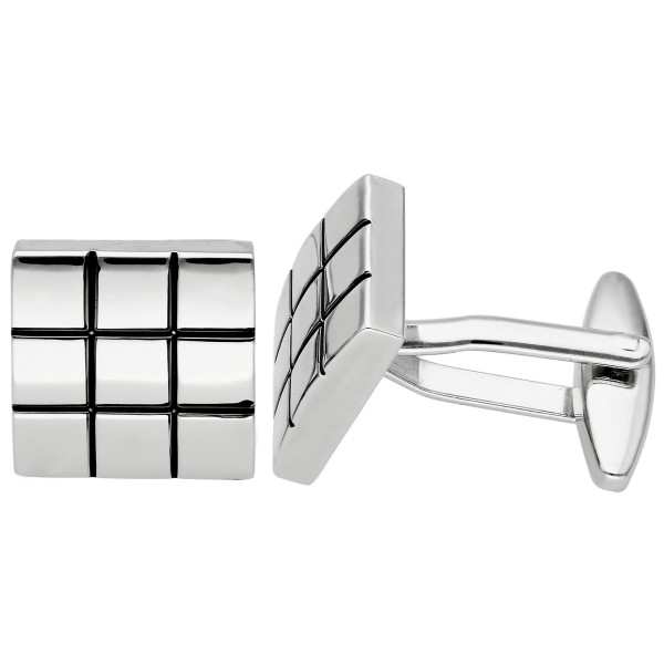 Rhodium Plated Square Cufflinks