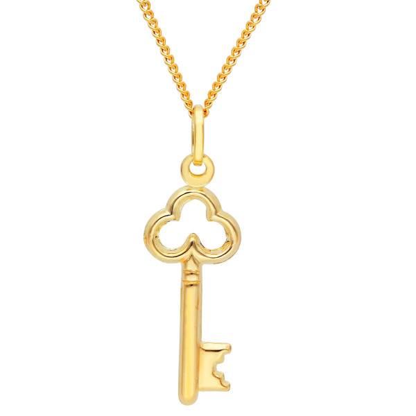  9ct Yellow Gold Key Charm Pendant