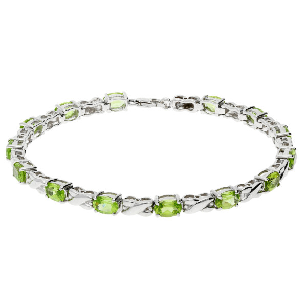 9ct White Gold 6.67ct Peridot Bracelet
